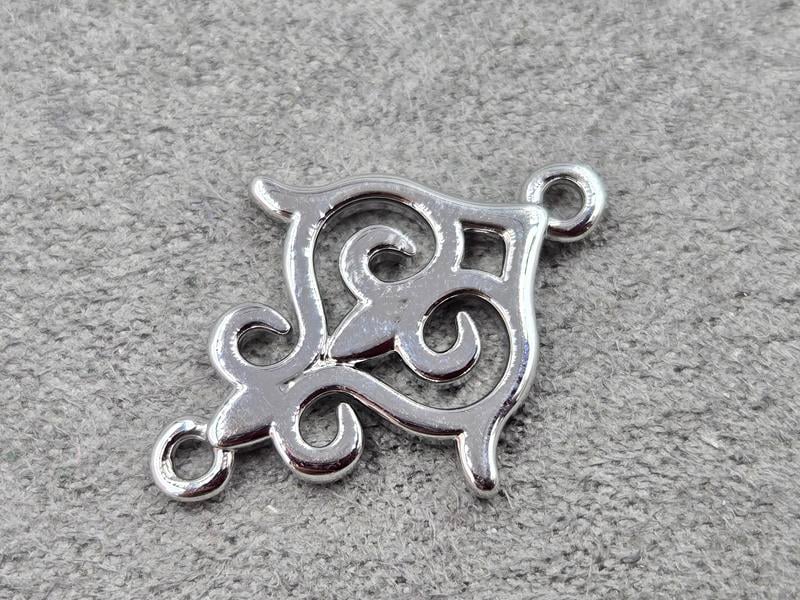 Конектор 18*25 мм колір сталь (гіпоалергений сплав)