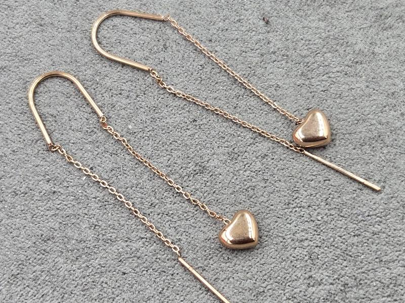 Сережки протяжки 7 мм висота 5,5 см нержавеющая сталь