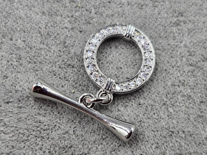 Замок тогл 12 мм колір сталь (гіпоалергений сплав)