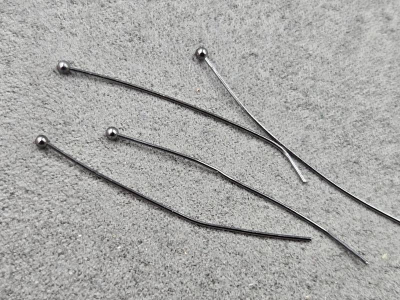 Піни 10 шт 4 см колір чорний (гіпоалергений сплав)