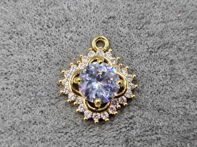 Підвіска конюшина 13 мм колір золото (гіпоалергений сплав)