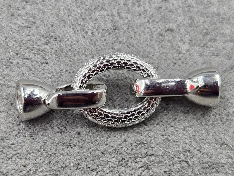 Замок 10*20 мм колір сталь (гіпоалергенний сплав)