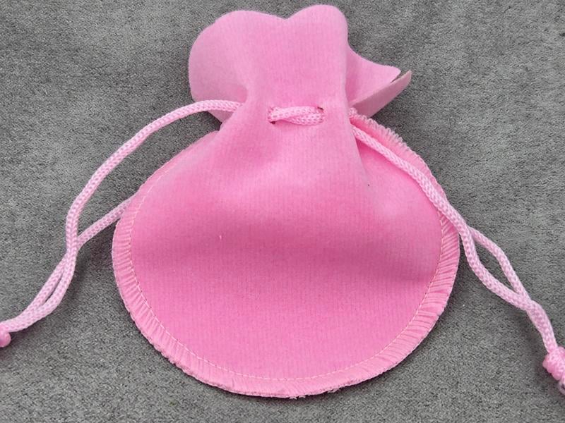 Мішечки 8*10 см 10 шт з оксамиту рожеві