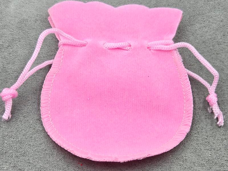 Мішечки 7*9 см 10 шт з оксамиту рожеві