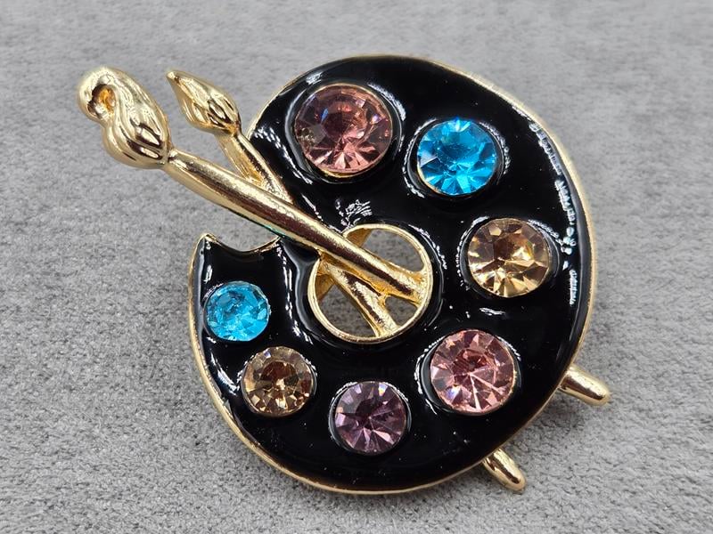 Брошка *палітра* 33*45 мм чорна