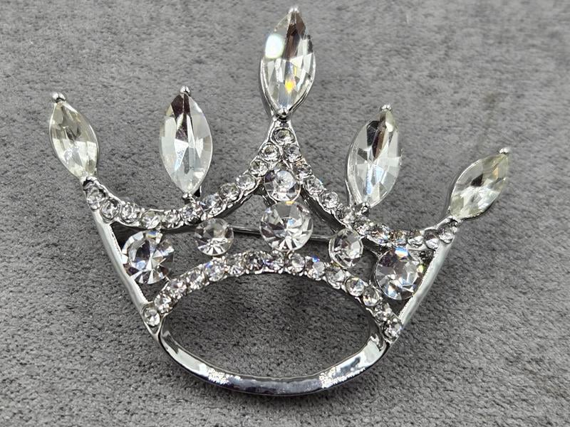 Брошка *корона* 45*38 мм колір срібло