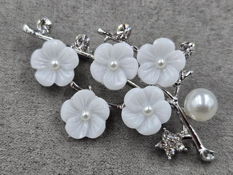 Брошка 37*55 мм колір срібло