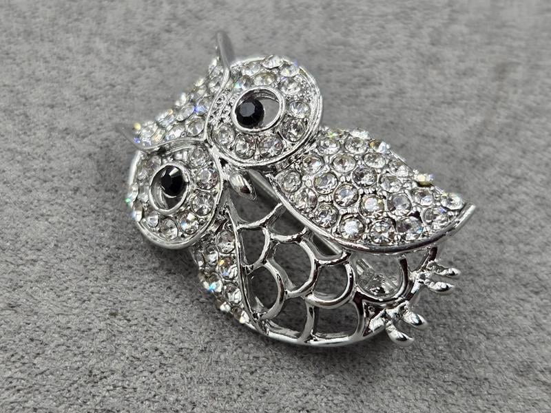 Брошка *сова* 20*32 мм колір срібло