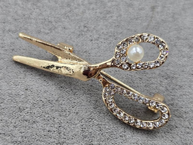 Брошка *ножиці* 43*23 мм колір золото