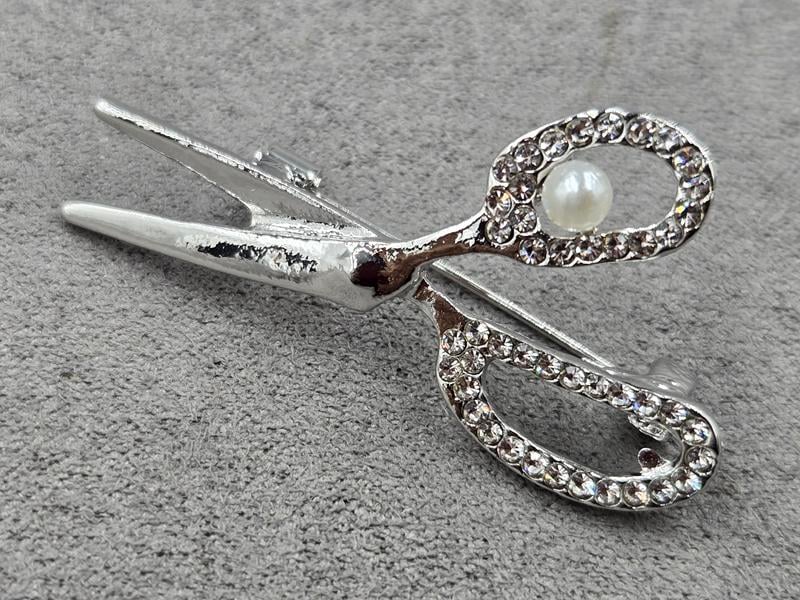 Брошка *ножиці* 43*23 мм колір срібло