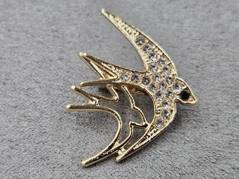 Брошка *пташка* 31*25 мм колір золото