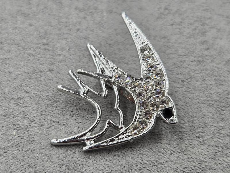 Брошка *пташка* 31*25 мм колір срібло