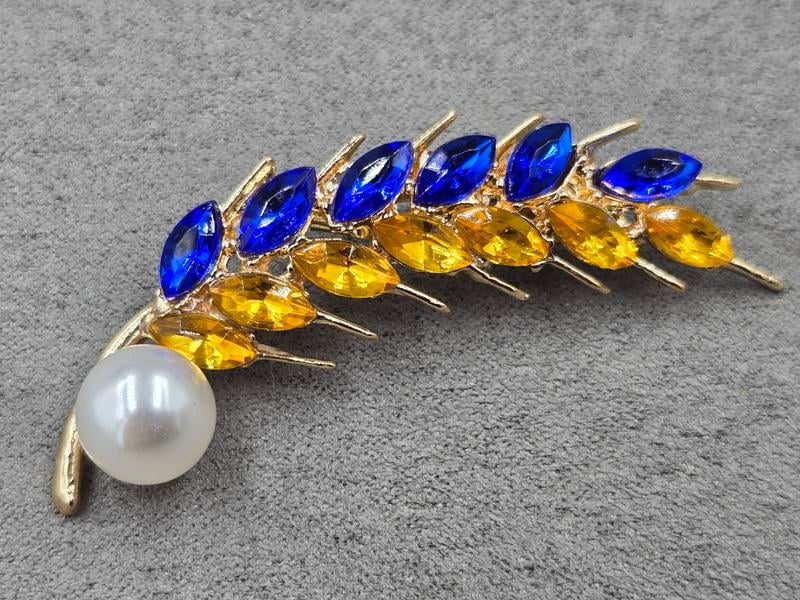 Брошка *колосок* 16*56 мм золото