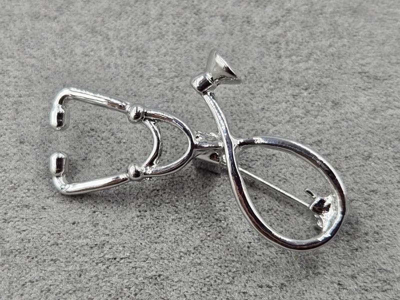 Брошка *стетоскоп* 20*38 мм колір срібло