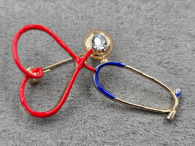 Брошка *стетоскоп* 28*47 мм колір золото