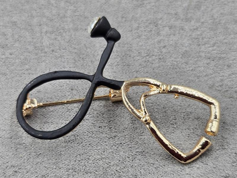 Брошка *стетоскоп* 32*47 мм колір золото