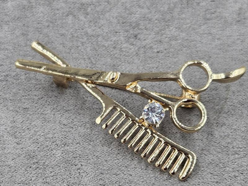 Брошка *ножиці* 30*50 мм колір золото