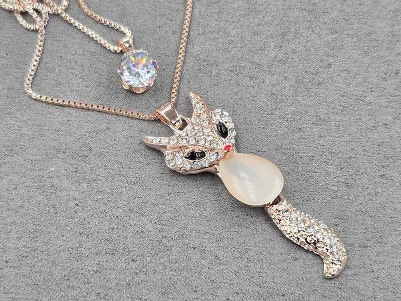 Кулон 2-ой 21*60 мм +10 мм довжина 60 см+70 см колір золото