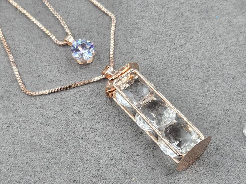 Кулон 2-ой 16*43 мм +10 мм довжина 60 см+70 см колір золото