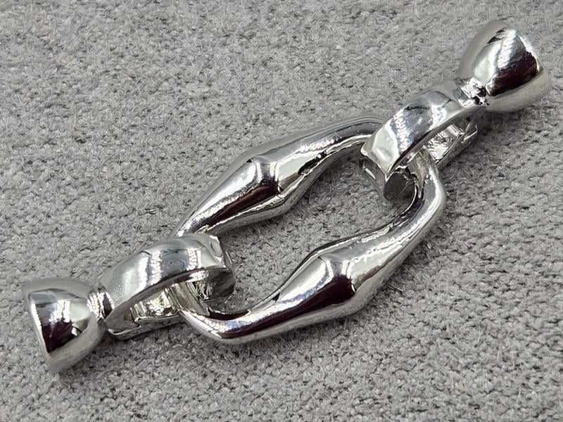 Замок 12*35 мм колір сталь (гіпоалергений сплав)