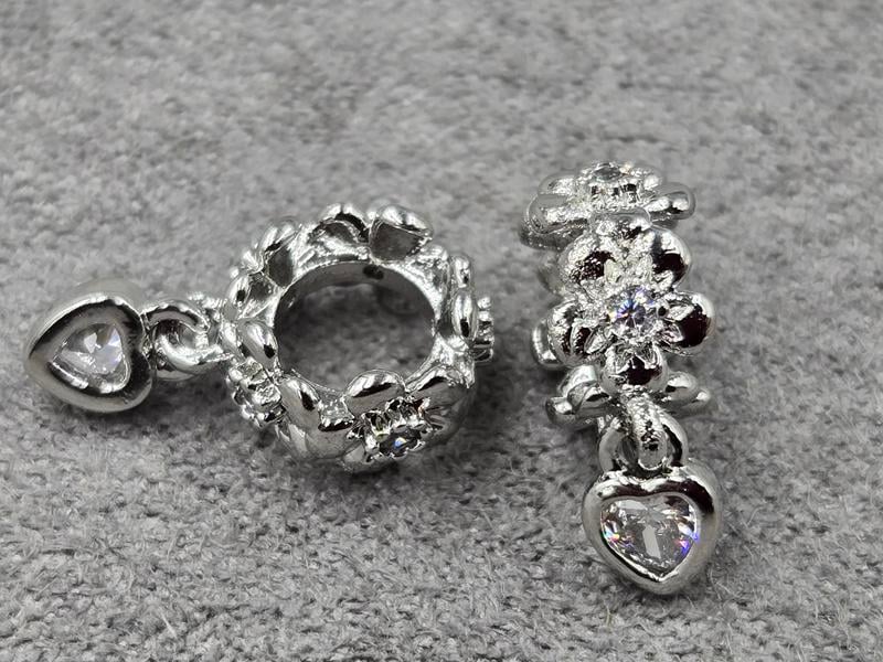 Рондель 5*9 мм отв. 4,6 мм з підвіскою 4 мм колір сталь (гіпоалергений сплав)