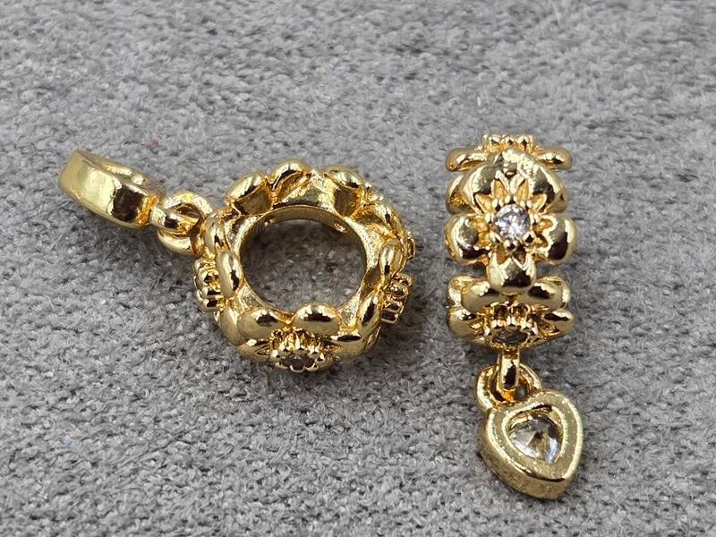 Рондель 5*9 мм отв. 4,6 мм з підвіскою 4 мм колір лимонне золото (гіпоалергений сплав)