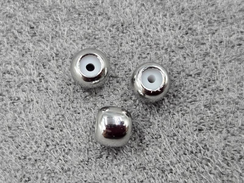 Рондель 4,2*3,6 мм із заглушкою 10 шт колір сталь (гіпоалергений сплав)