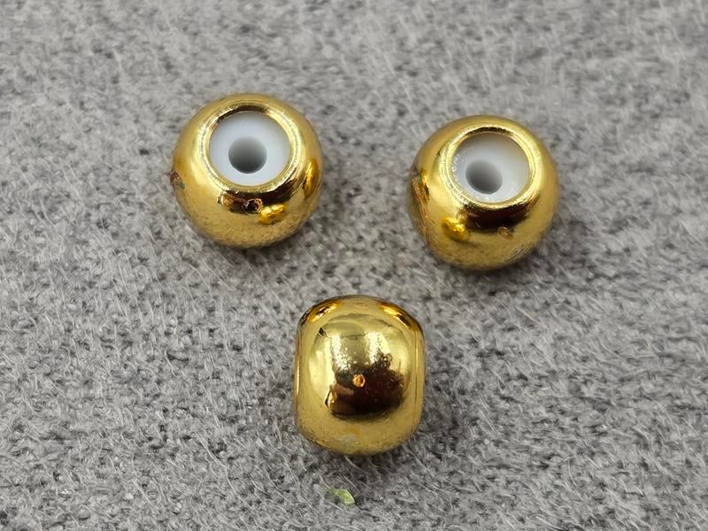 Рондель 6*5 мм 10 шт із заглушкою колір лимонне золото (гіпоалергений сплав)