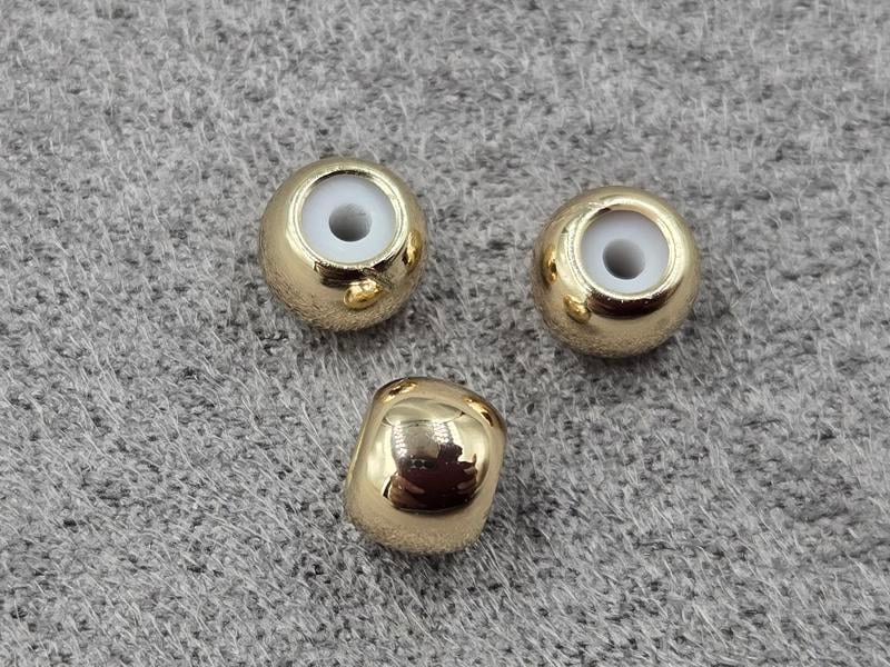 Рондель 6*5 мм 10 шт із заглушкою колір золото (гіпоалергений сплав)