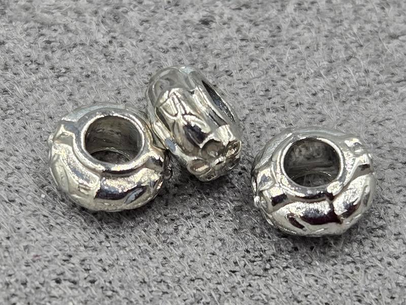 Рондель 6,5*3,8 мм 10 шт колір сталь (гіпоалергений сплав)