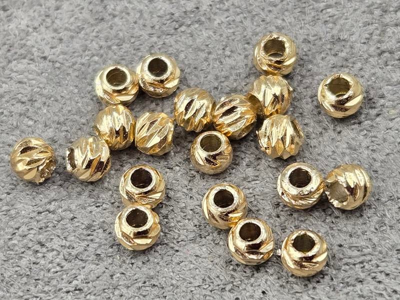 Бусина куля 3 мм 50 шт колір золото (гіпоалергений сплав)