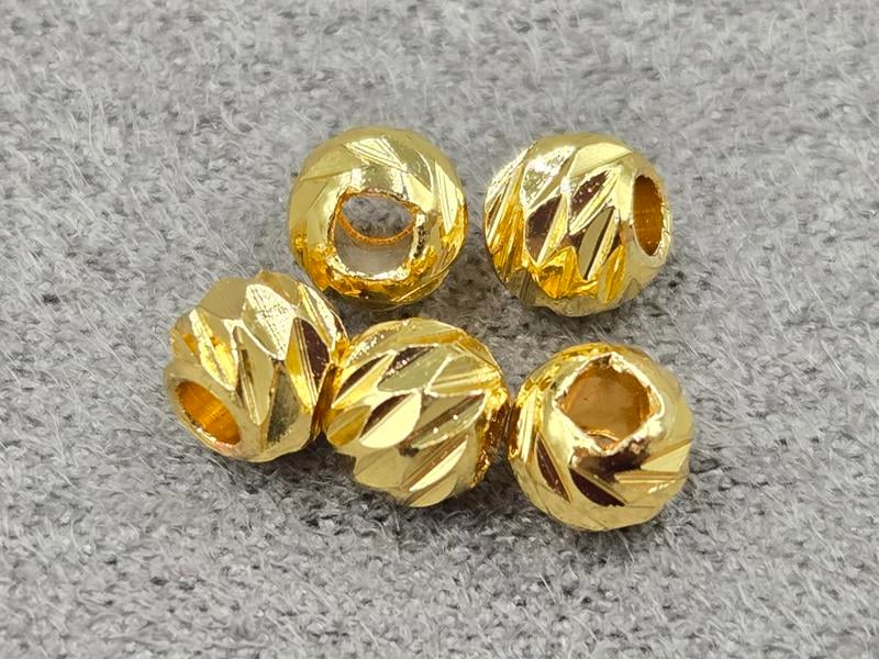 Бусина куля 5 мм 20 шт колір лимонне золото (гіпоалергений сплав)