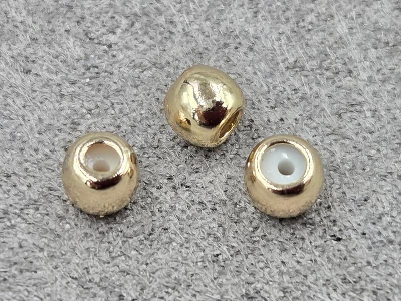 Рондель 4*3 мм 10 шт із заглушкою колір золото (гіпоалергений сплав)
