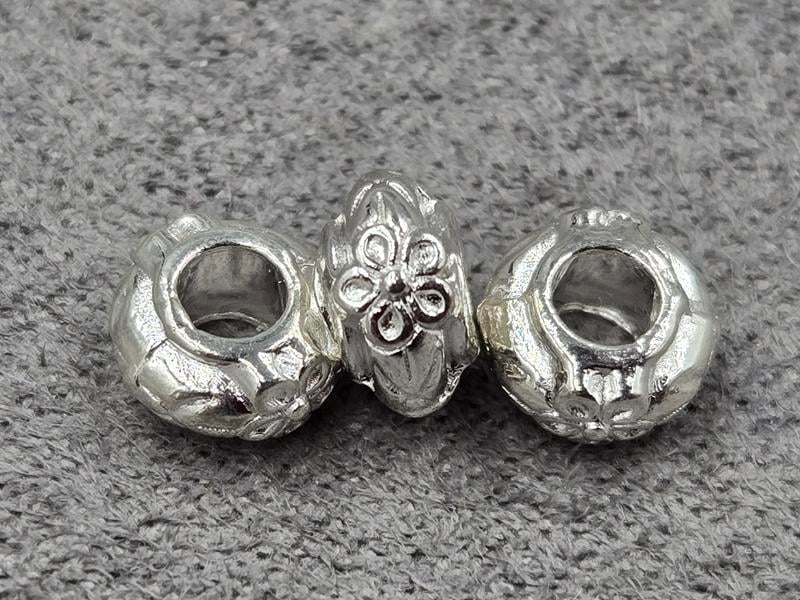 Рондель 6,5*3,8 мм 10 шт колір срібло (гіпоалергений сплав)