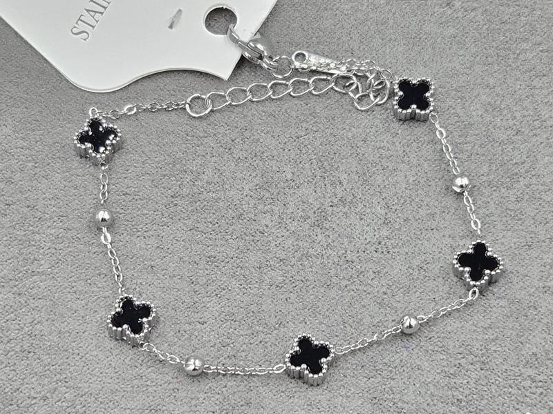 Браслет конюшина 7 мм довжина 17+3 см нержавіюча сталь