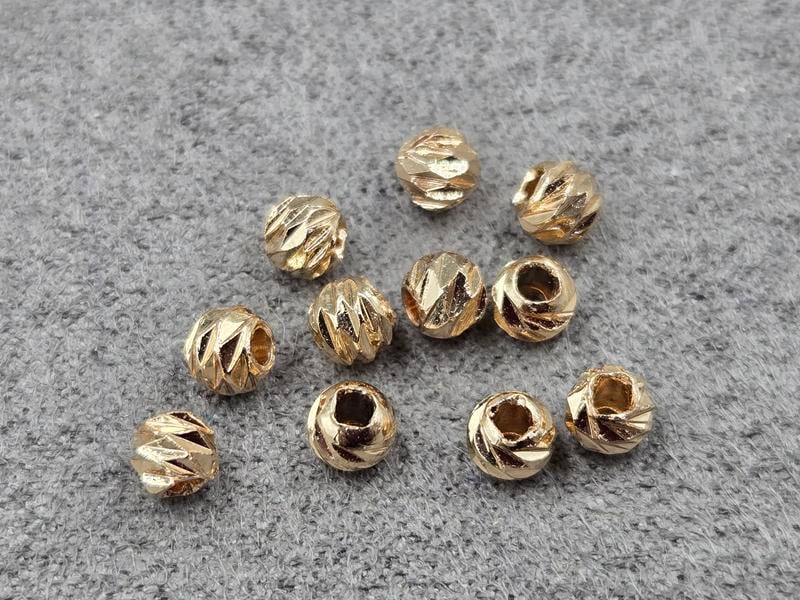 Бусина куля 4 мм 50 шт колір золото (гіпоалергений сплав)