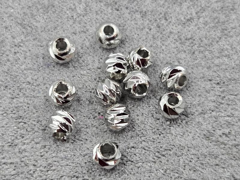 Бусина куля 4 мм 50 шт колір сталь (гіпоалергений сплав)