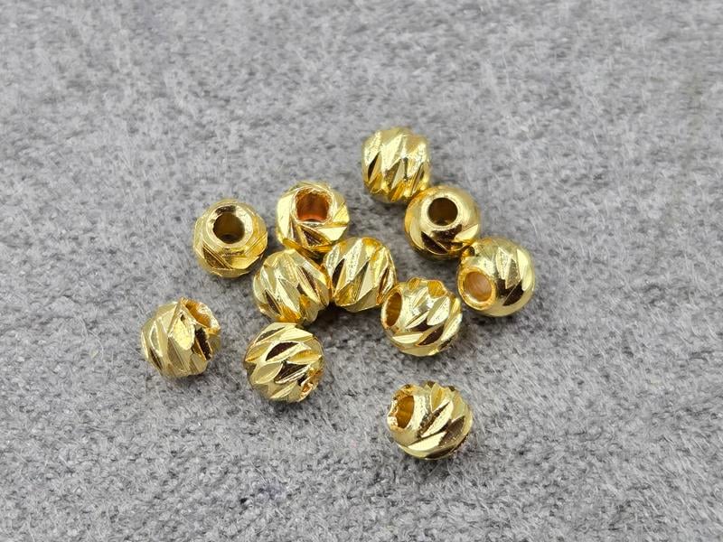 Бусина куля 4 мм 50 шт колір лимонне золото (гіпоалергений сплав)