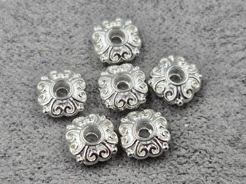 Рондель 6*4 мм 10 шт колір срібло (гіпоалергений сплав)