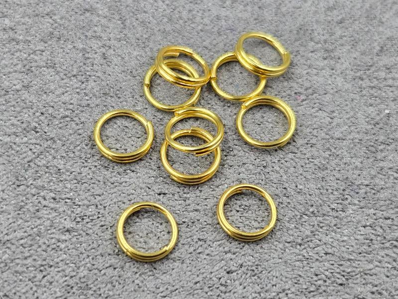 З'єднувальні кільця двойні 6 мм 50 шт колір лимонне золото (гіпоалергений сплав)