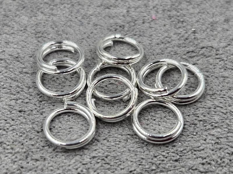 З'єднувальні кільця двойні 6 мм 50 шт колір срібло (гіпоалергений сплав)