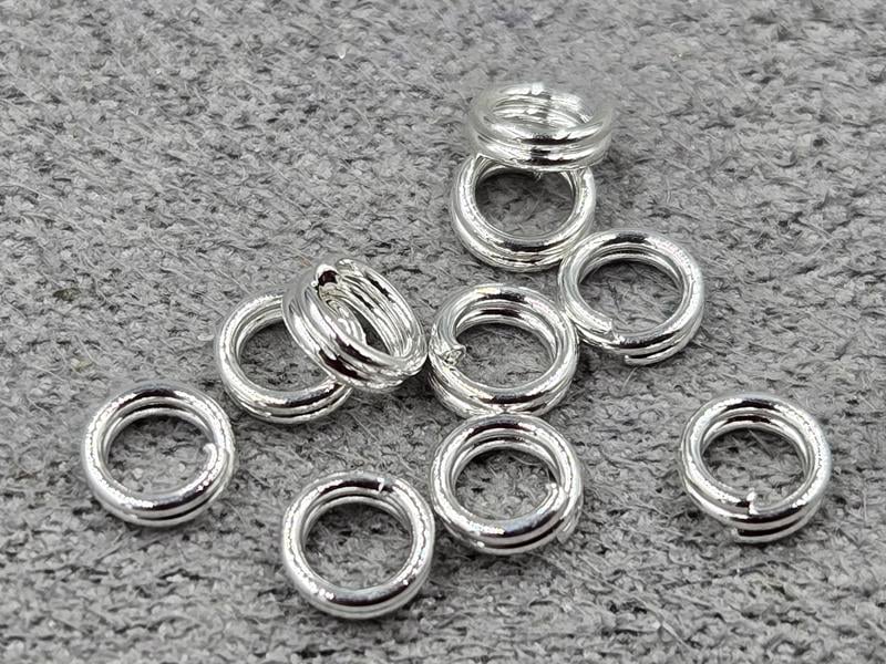З'єднувальні кільця двойні 4 мм 50 шт колір срібло (гіпоалергений сплав)