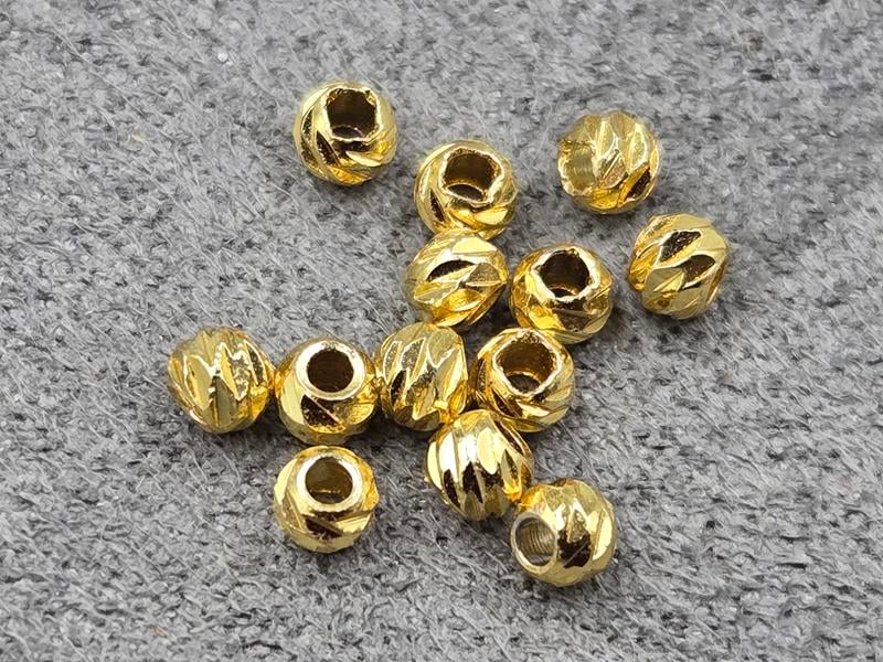 Бусина куля 3 мм 50 шт колір лимонне золото (гіпоалергений сплав)