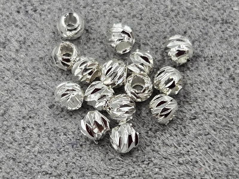 Бусина куля 3 мм 50 шт колір срібло (гіпоалергений сплав)