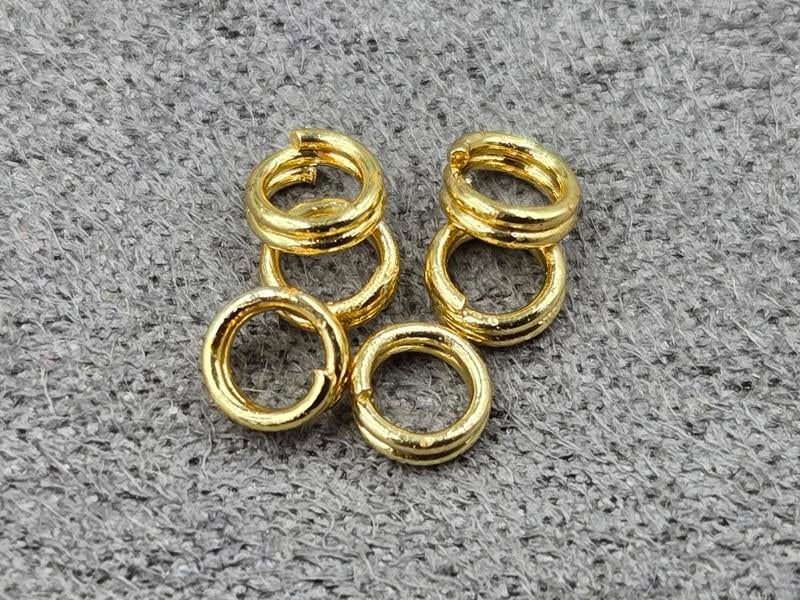З'єднувальні кільця двойні 4 мм 50 шт колір лимонне золото (гіпоалергений сплав)