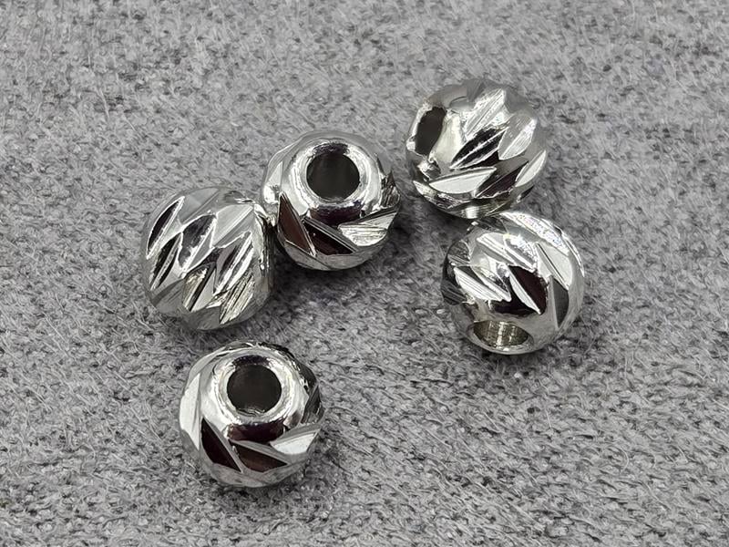 Бусина куля 6 мм 20 шт колір сталь (гіпоалергений сплав)