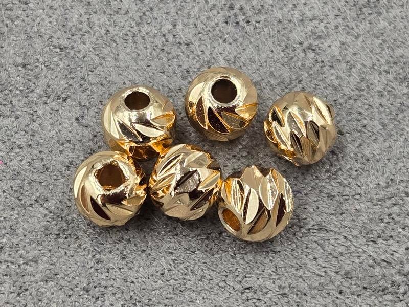 Бусина куля 6 мм 20 шт колір рожеве золото (гіпоалергений сплав)