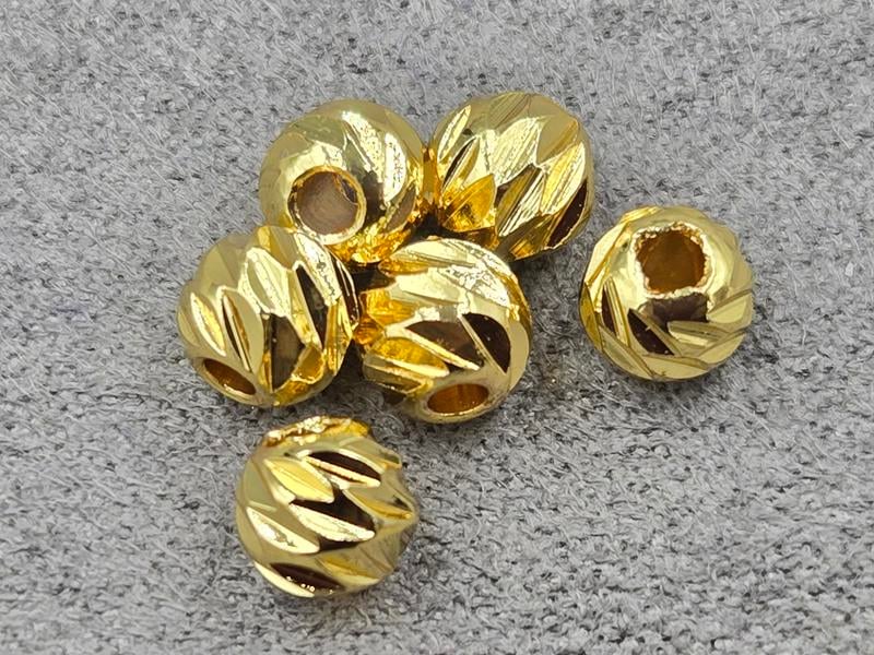 Бусина куля 6 мм 20 шт колір лимонне золото (гіпоалергений сплав)