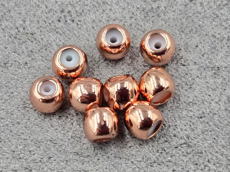 Рондель 4,2*3,6 мм із заглушкою 10 шт колір рожеве золото (гіпоалергений сплав)