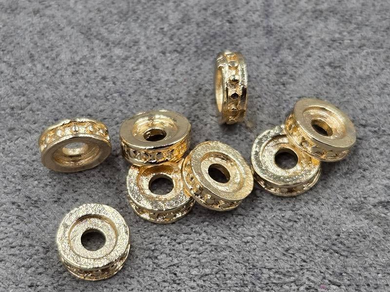 Рондель 6,5*2 мм 10 шт колір золото (гіпоалергений сплав)